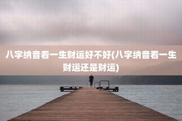 八字纳音看一生财运好不好(八字纳音看一生财运还是财运)