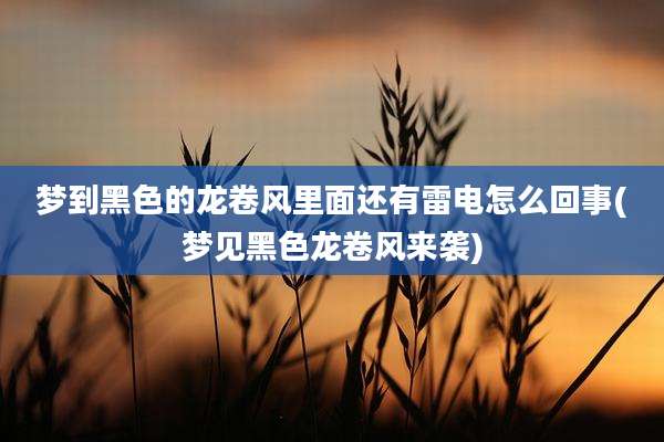 梦到黑色的龙卷风里面还有雷电怎么回事(梦见黑色龙卷风来袭)