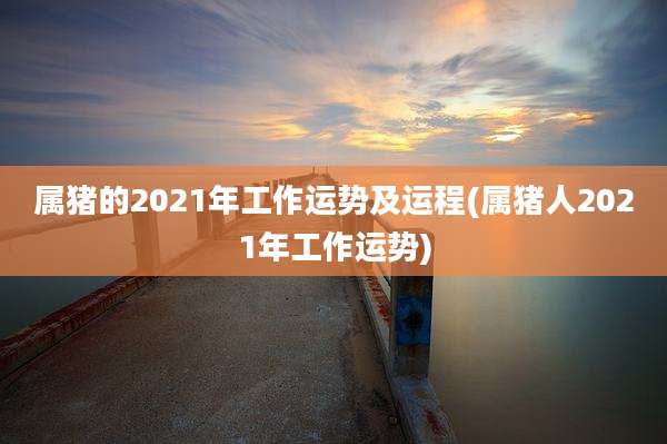 属猪的2021年工作运势及运程(属猪人2021年工作运势)