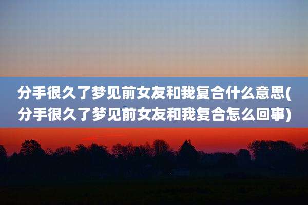 分手很久了梦见前女友和我复合什么意思(分手很久了梦见前女友和我复合怎么回事)