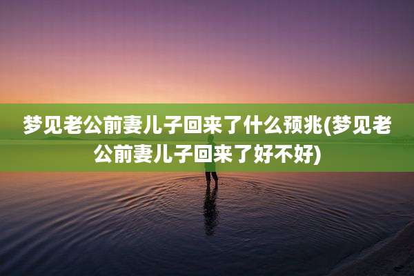 梦见老公前妻儿子回来了什么预兆(梦见老公前妻儿子回来了好不好)