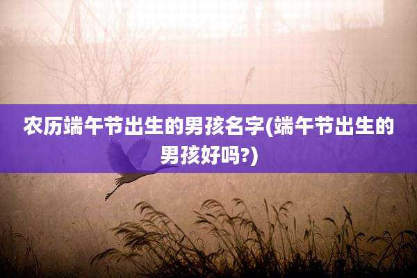 农历端午节出生的男孩名字(端午节出生的男孩好吗?)