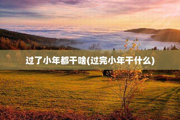 过了小年都干啥(过完小年干什么)