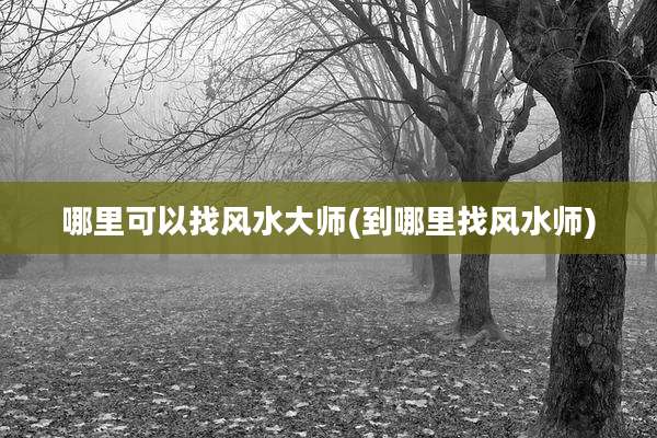 哪里可以找风水大师(到哪里找风水师)