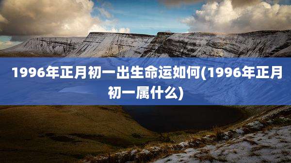 1996年正月初一出生命运如何(1996年正月初一属什么)