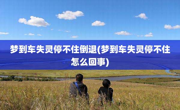 梦到车失灵停不住倒退(梦到车失灵停不住怎么回事)