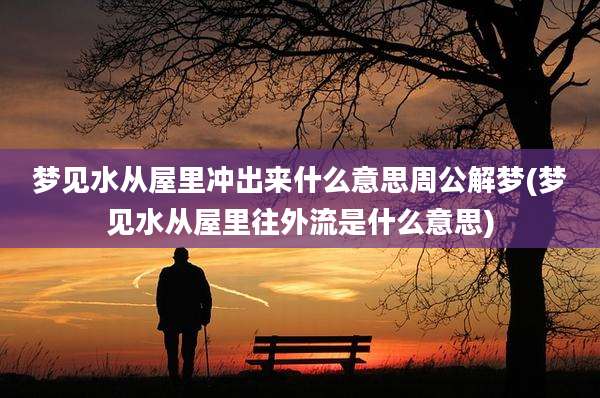 梦见水从屋里冲出来什么意思周公解梦(梦见水从屋里往外流是什么意思)