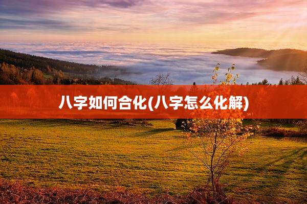 八字如何合化(八字怎么化解)