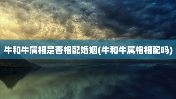 牛和牛属相是否相配婚姻(牛和牛属相相配吗)