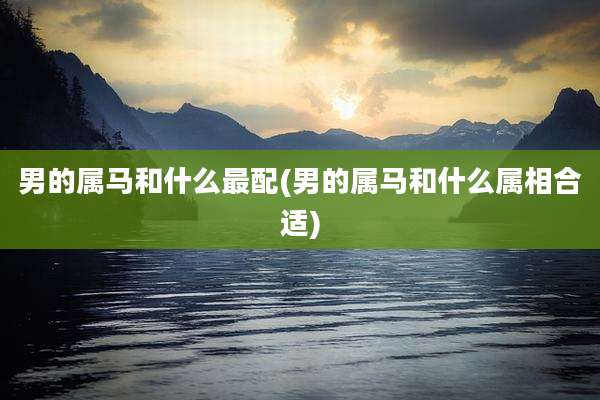 男的属马和什么最配(男的属马和什么属相合适)