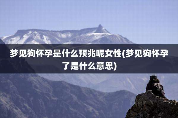 梦见狗怀孕是什么预兆呢女性(梦见狗怀孕了是什么意思)
