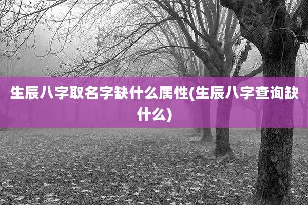 生辰八字取名字缺什么属性(生辰八字查询缺什么)