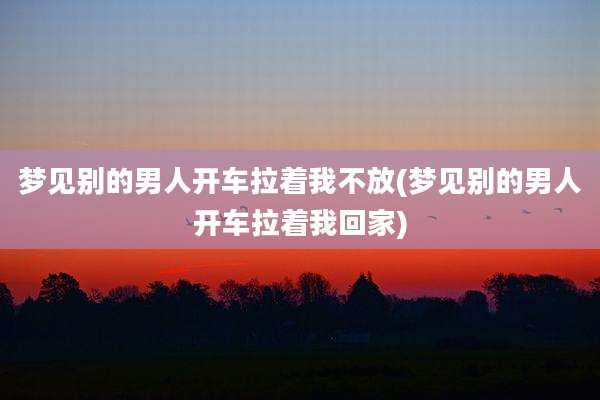 梦见别的男人开车拉着我不放(梦见别的男人开车拉着我回家)