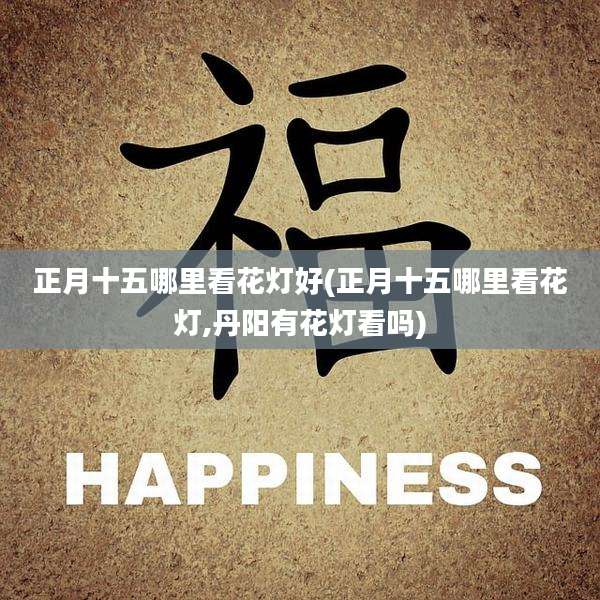 正月十五哪里看花灯好(正月十五哪里看花灯,丹阳有花灯看吗)