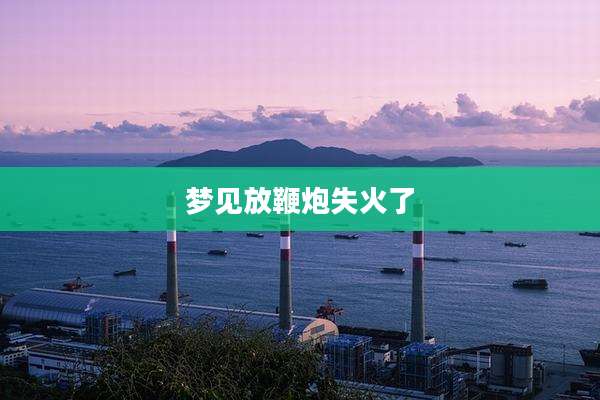 梦见放鞭炮失火了