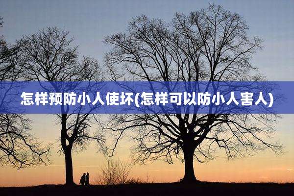 怎样预防小人使坏(怎样可以防小人害人)
