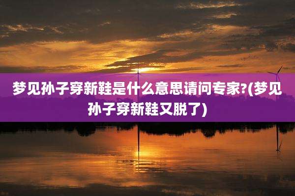 梦见孙子穿新鞋是什么意思请问专家?(梦见孙子穿新鞋又脱了)