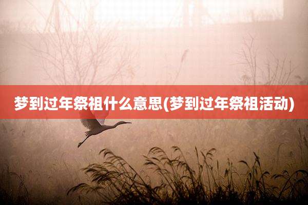 梦到过年祭祖什么意思(梦到过年祭祖活动)