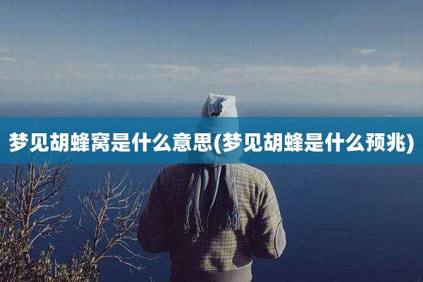 梦见胡蜂窝是什么意思(梦见胡蜂是什么预兆)