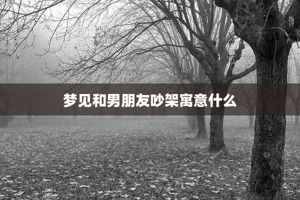 梦见和男朋友吵架寓意什么