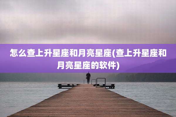 怎么查上升星座和月亮星座(查上升星座和月亮星座的软件)