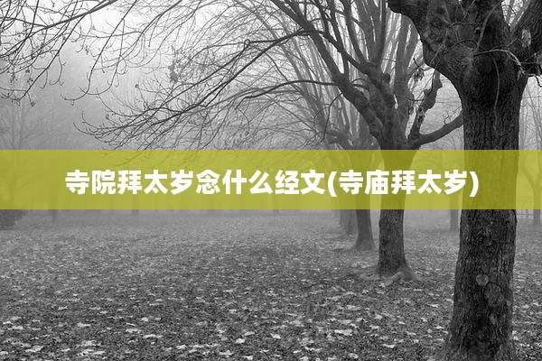 寺院拜太岁念什么经文(寺庙拜太岁)