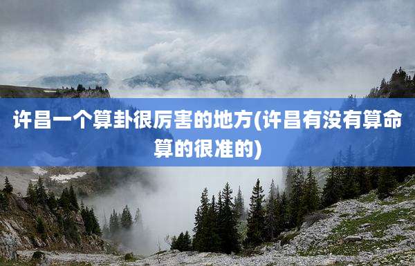 许昌一个算卦很厉害的地方(许昌有没有算命算的很准的)