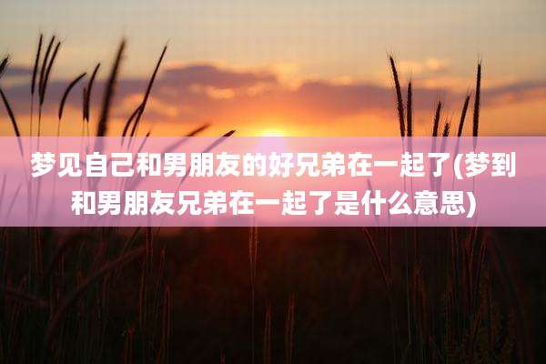 梦见自己和男朋友的好兄弟在一起了(梦到和男朋友兄弟在一起了是什么意思)