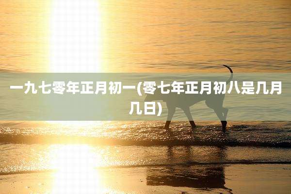 一九七零年正月初一(零七年正月初八是几月几日)