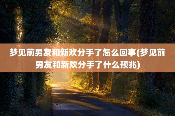 梦见前男友和新欢分手了怎么回事(梦见前男友和新欢分手了什么预兆)