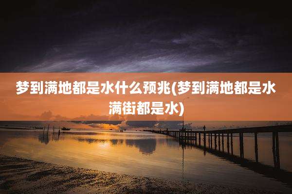 梦到满地都是水什么预兆(梦到满地都是水满街都是水)