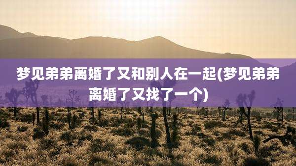 梦见弟弟离婚了又和别人在一起(梦见弟弟离婚了又找了一个)