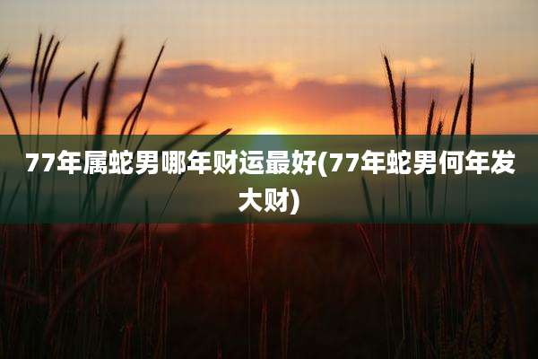 77年属蛇男哪年财运最好(77年蛇男何年发大财)