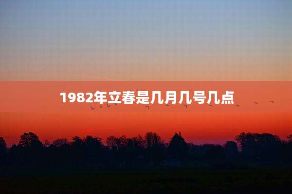 1982年立春是几月几号几点