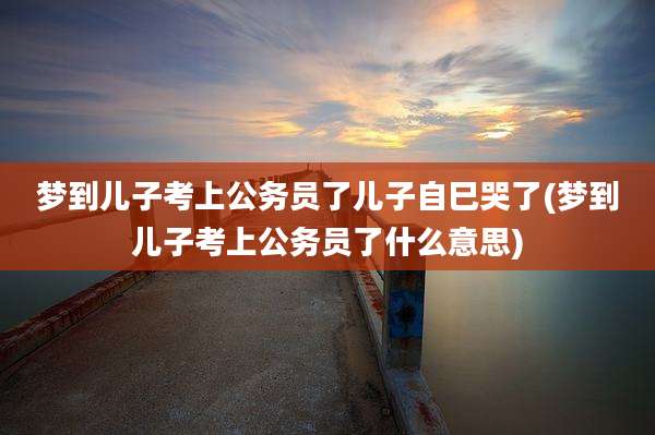 梦到儿子考上公务员了儿子自巳哭了(梦到儿子考上公务员了什么意思)