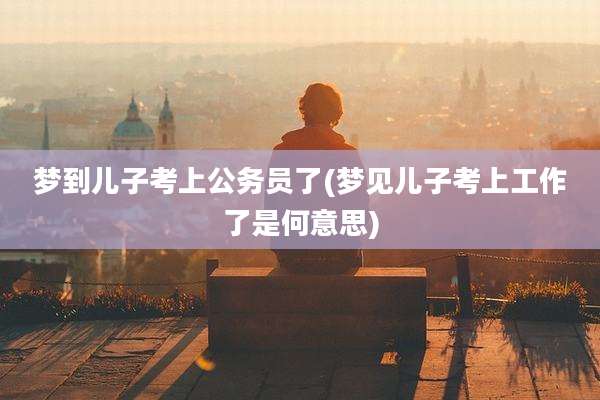 梦到儿子考上公务员了(梦见儿子考上工作了是何意思)