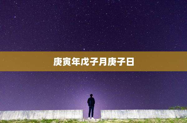 庚寅年戊子月庚子日
