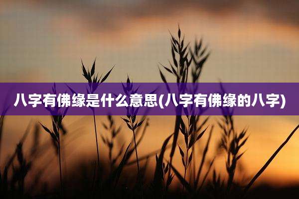 八字有佛缘是什么意思(八字有佛缘的八字)