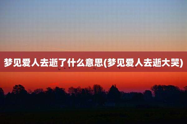 梦见爱人去逝了什么意思(梦见爱人去逝大哭)