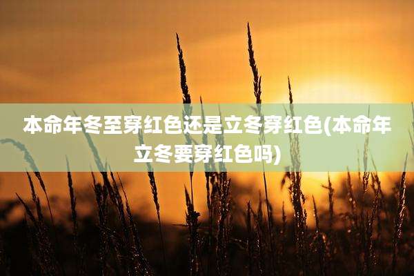 本命年冬至穿红色还是立冬穿红色(本命年立冬要穿红色吗)