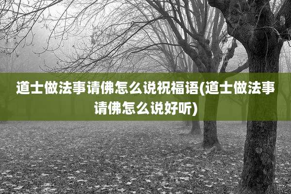 道士做法事请佛怎么说祝福语(道士做法事请佛怎么说好听)