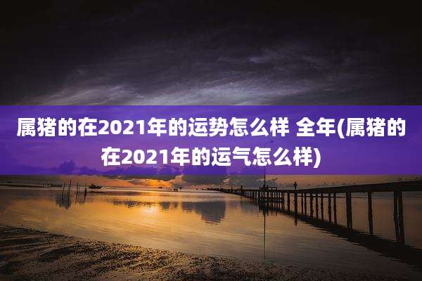 属猪的在2021年的运势怎么样 全年(属猪的在2021年的运气怎么样)