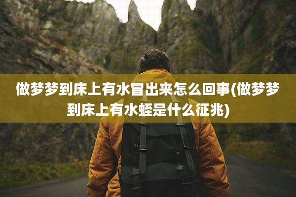 做梦梦到床上有水冒出来怎么回事(做梦梦到床上有水蛭是什么征兆)