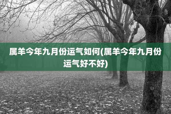 属羊今年九月份运气如何(属羊今年九月份运气好不好)