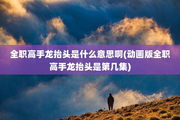 全职高手龙抬头是什么意思啊(动画版全职高手龙抬头是第几集)