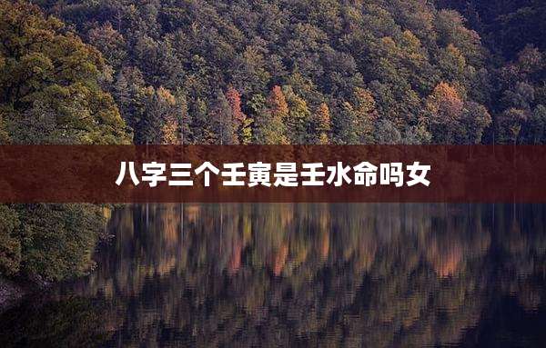 八字三个壬寅是壬水命吗女