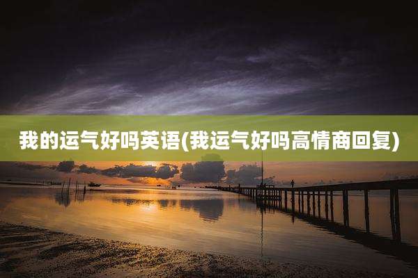 我的运气好吗英语(我运气好吗高情商回复)