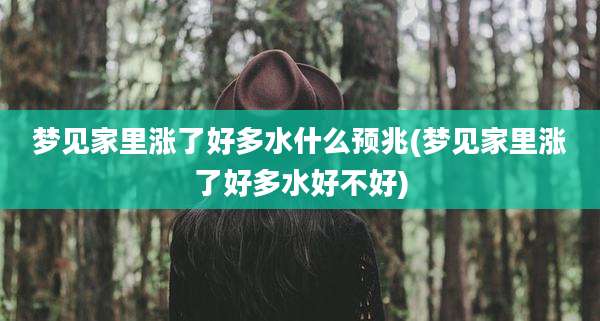 梦见家里涨了好多水什么预兆(梦见家里涨了好多水好不好)