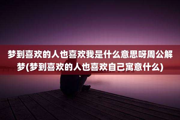 梦到喜欢的人也喜欢我是什么意思呀周公解梦(梦到喜欢的人也喜欢自己寓意什么)