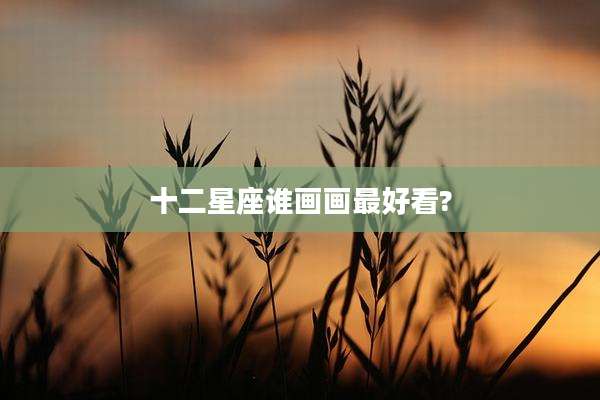 十二星座谁画画最好看?